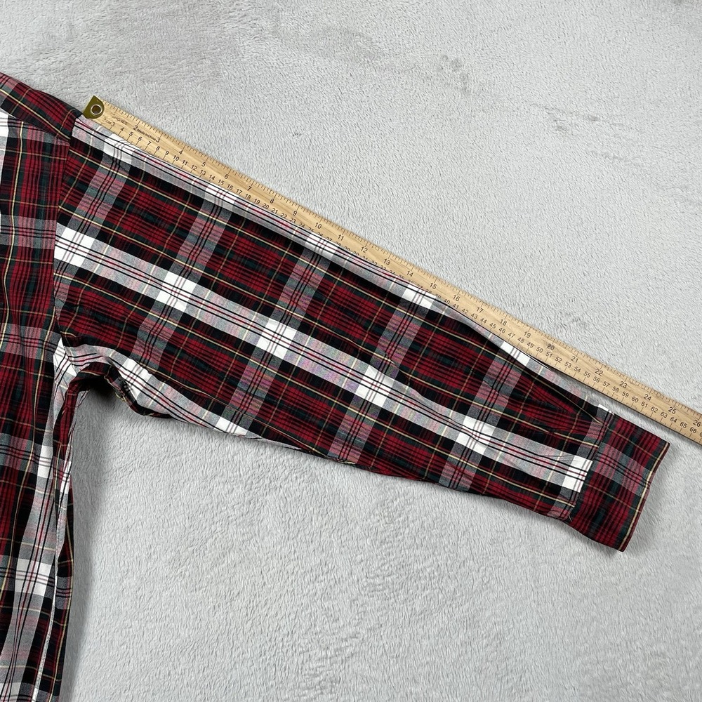 Ralph Lauren Shirt Mens Large Red Plaid Oxford‎ Cotton Button Down Western Rodeo - Picture 6 of 7